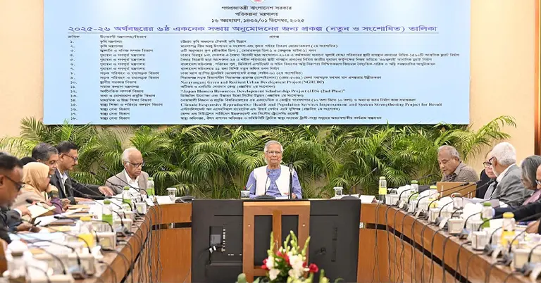 প্রধান উপদেষ্টার সভাপতিত্বে একনেক সভা